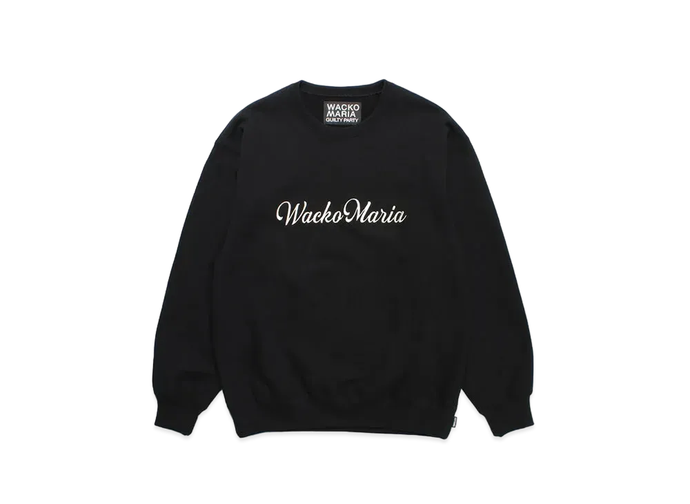 WACKO MARIA Heavy Weight Crew Neck Sweat Shirt "Black"
