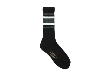WACKO MARIA Striped Jacquard Socks "Black/Green"