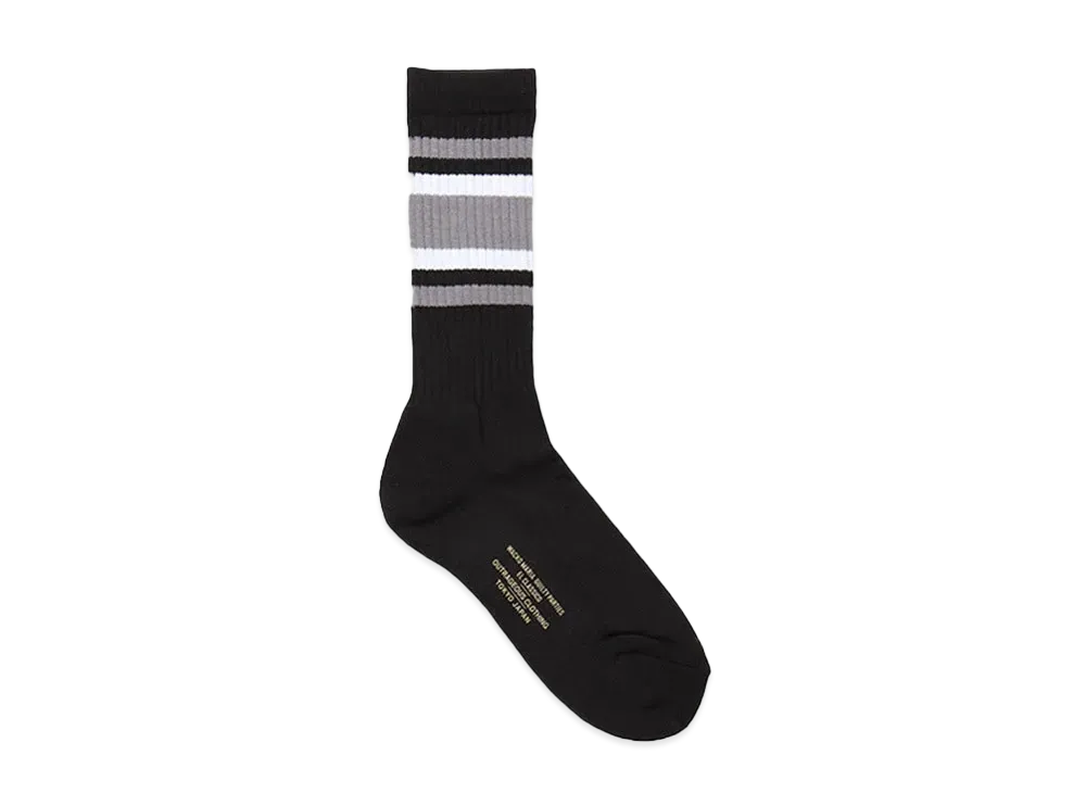 WACKO MARIA Striped Jacquard Socks "Black/Gray"