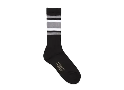 WACKO MARIA Striped Jacquard Socks "Black/Gray"