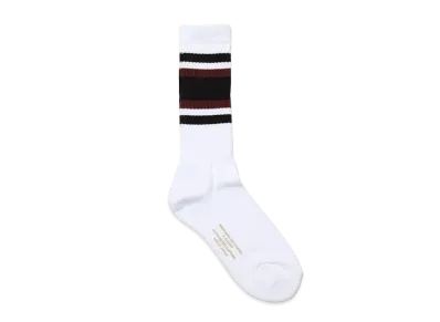 WACKO MARIA Striped Jacquard Socks "White/Brown"