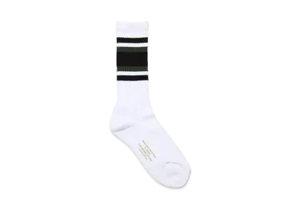 WACKO MARIA Striped Jacquard Socks "White/Green"