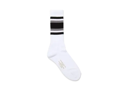 WACKO MARIA Striped Jacquard Socks "White/Gray"