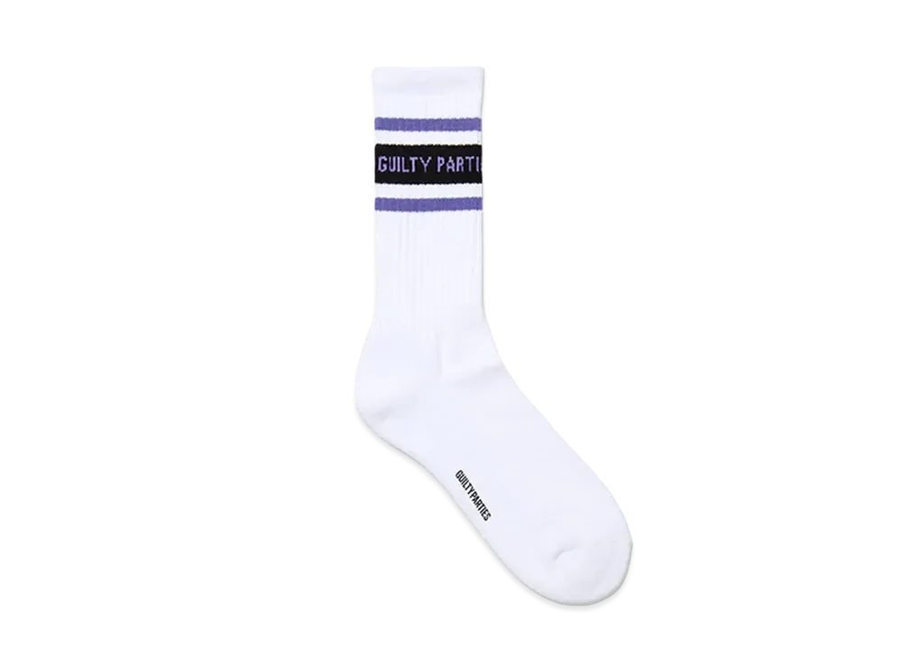 WACKO MARIA Logo Jacquard Socks "White/Purple"