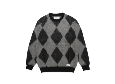 WACKO MARIA Diamond Mohair Knit Sweater "Gray"