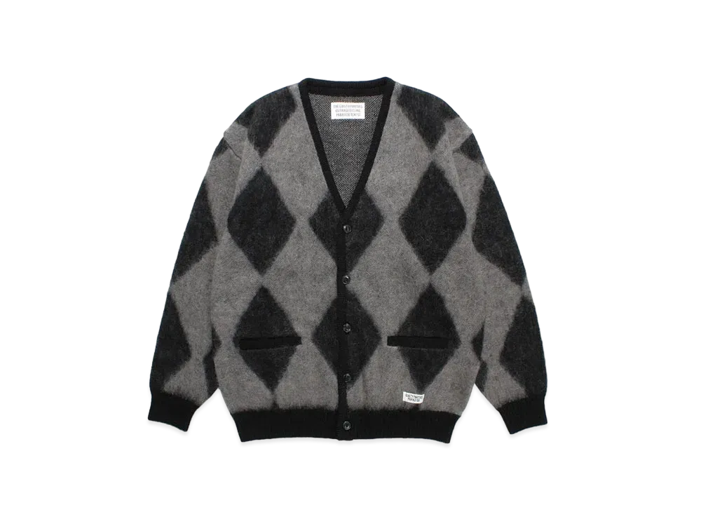 WACKO MARIA Diamond Mohair Knit Cardigan "Gray"