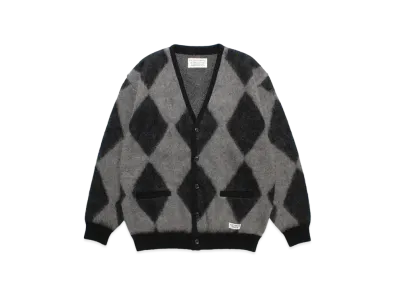 WACKO MARIA Diamond Mohair Knit Cardigan "Gray"