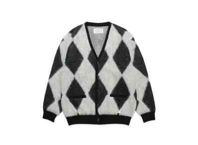 WACKO MARIA Diamond Mohair Knit Cardigan "White"