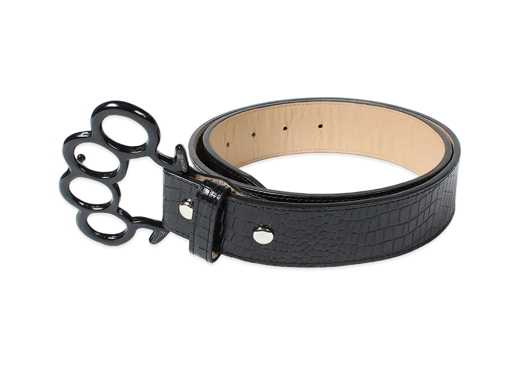 WACKO MARIA Johnny / Leather Belt "Crocodile Embossed"