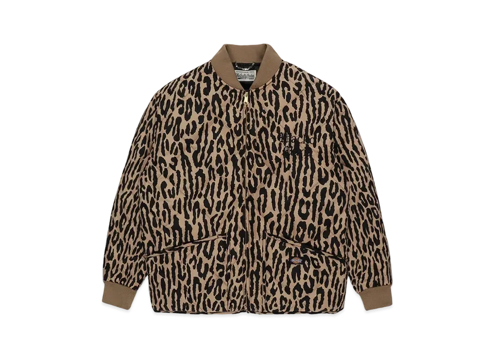 ワコマリア x DICKIES LEOPARD QUILITED JACKET Wacko Maria Men's Dickies Leopard Quilted Jacket in Beige