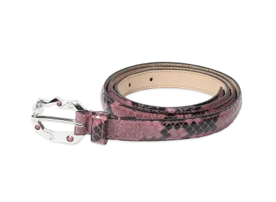 WACKO MARIA x WOLF'S HEAD / Python Leather Belt "Pink"