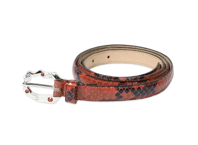 WACKO MARIA x WOLF'S HEAD / Python Leather Belt "Orange"