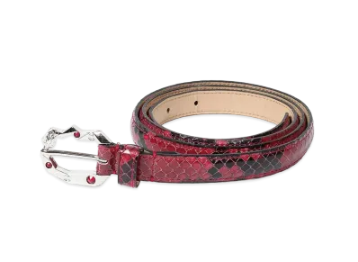 WACKO MARIA x WOLF'S HEAD / Python Leather Belt "Red"
