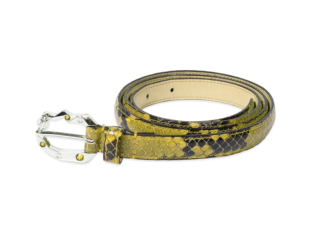WACKO MARIA x WOLF'S HEAD / Python Leather Belt "Yellow"