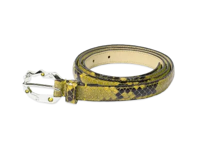 WACKO MARIA x WOLF'S HEAD / Python Leather Belt "Yellow"
