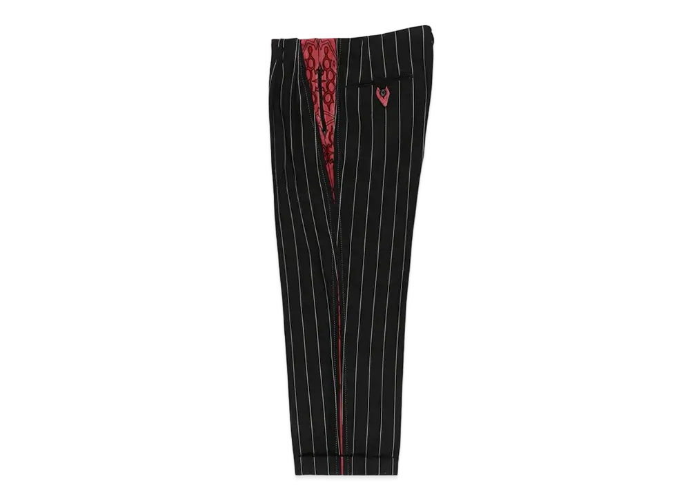 WACKO MARIA x WOLF'S HEAD / Striped Rockabilly Pants "Black/Pink"