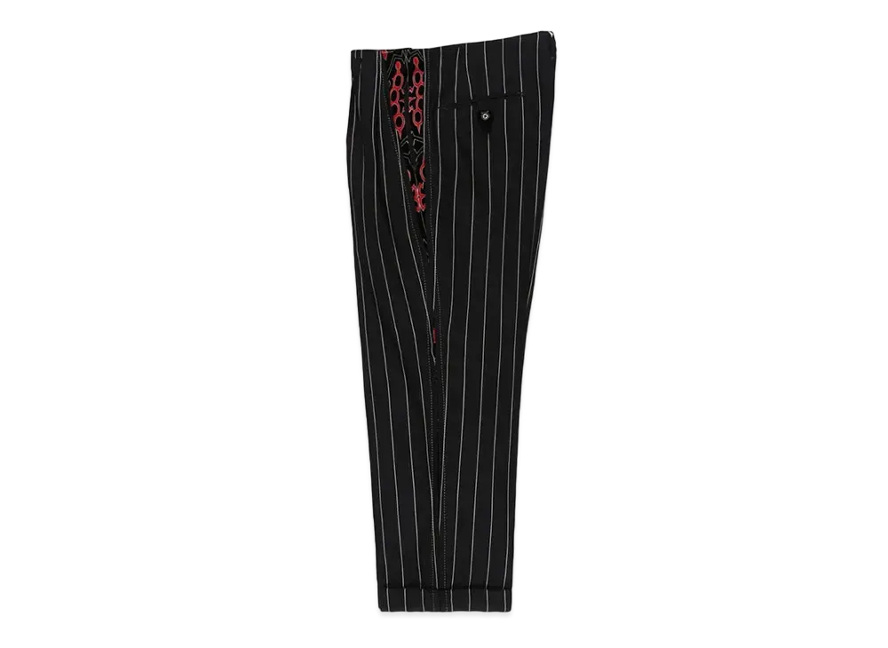 WACKO MARIA x WOLF'S HEAD / Striped Rockabilly Pants "Black/Black"