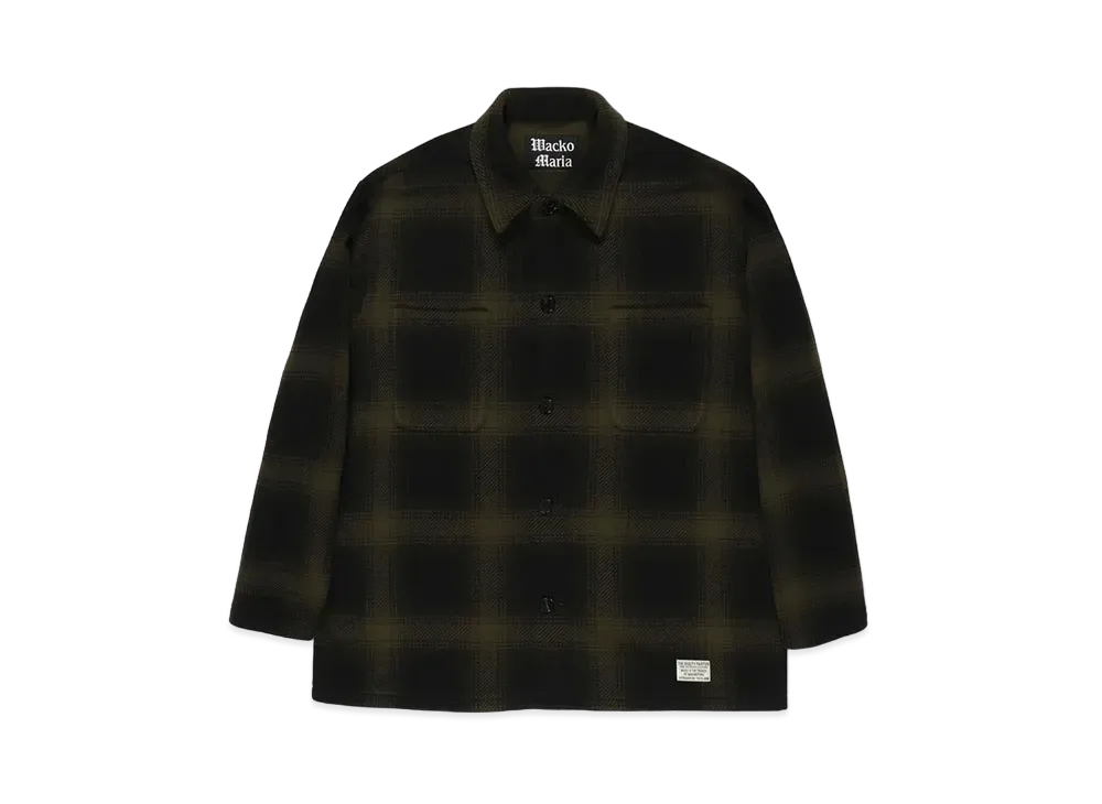 WACKO MARIA Check Fleece Shirt Jacket "Khaki"