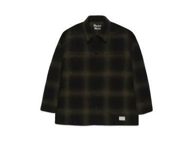 WACKO MARIA Check Fleece Shirt Jacket "Khaki"