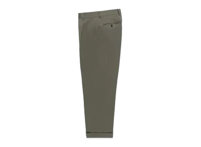 WACKO MARIA x DORMEUIL / Pleated Trousers (Type-2) "Gray Green"
