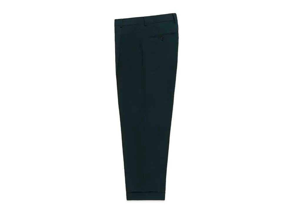 WACKO MARIA x DORMEUIL / Pleated Trousers (Type-2) "Dark Turquiose"