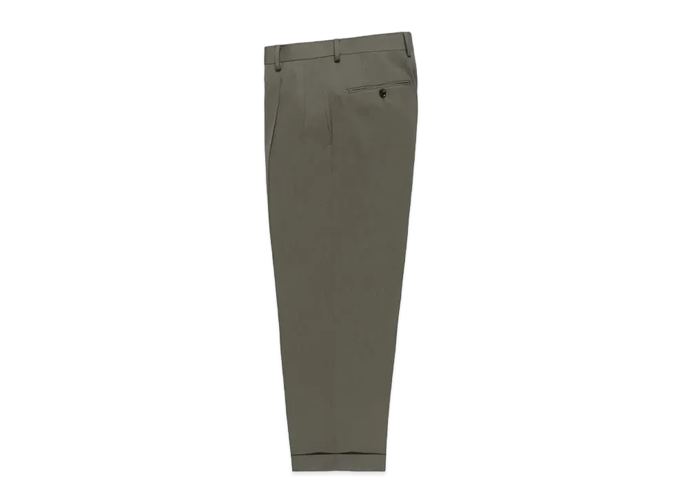 WACKO MARIA x DORMEUIL / Double Pleated Trousers "Gray Green"
