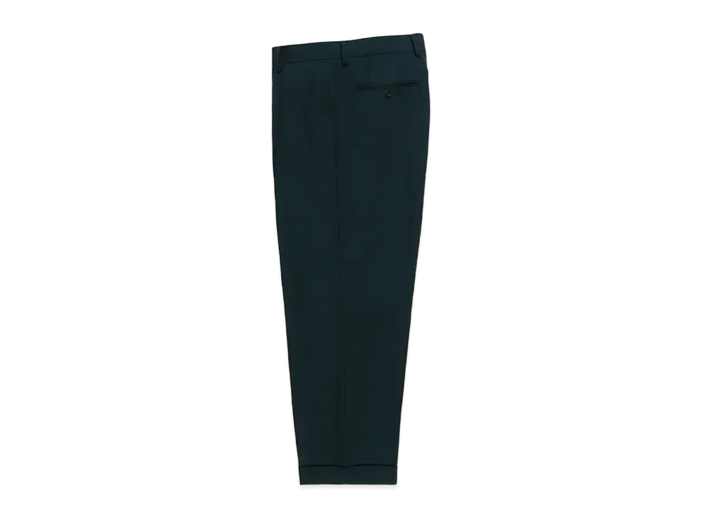 WACKO MARIA x DORMEUIL / Double Pleated Trousers "Dark Turquiose"