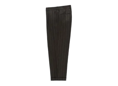 WACKO MARIA x DORMEUIL / Striped Pleated Trousers (Type-2) "Charcoal"