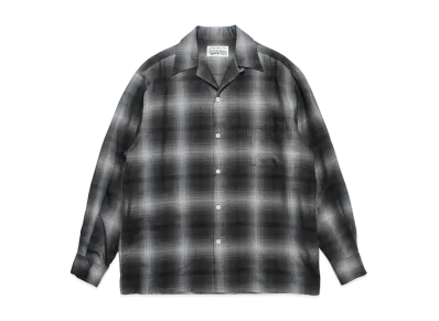 WACKO MARIA Check Open Collar Shirt "Gray"