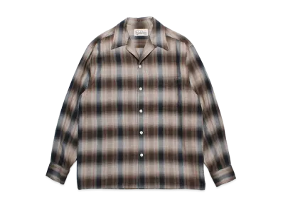 WACKO MARIA Check Open Collar Shirt "Brown"