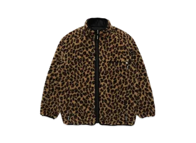 WACKO MARIA Reversible Leopard Boa Flece Jacket "Beige"