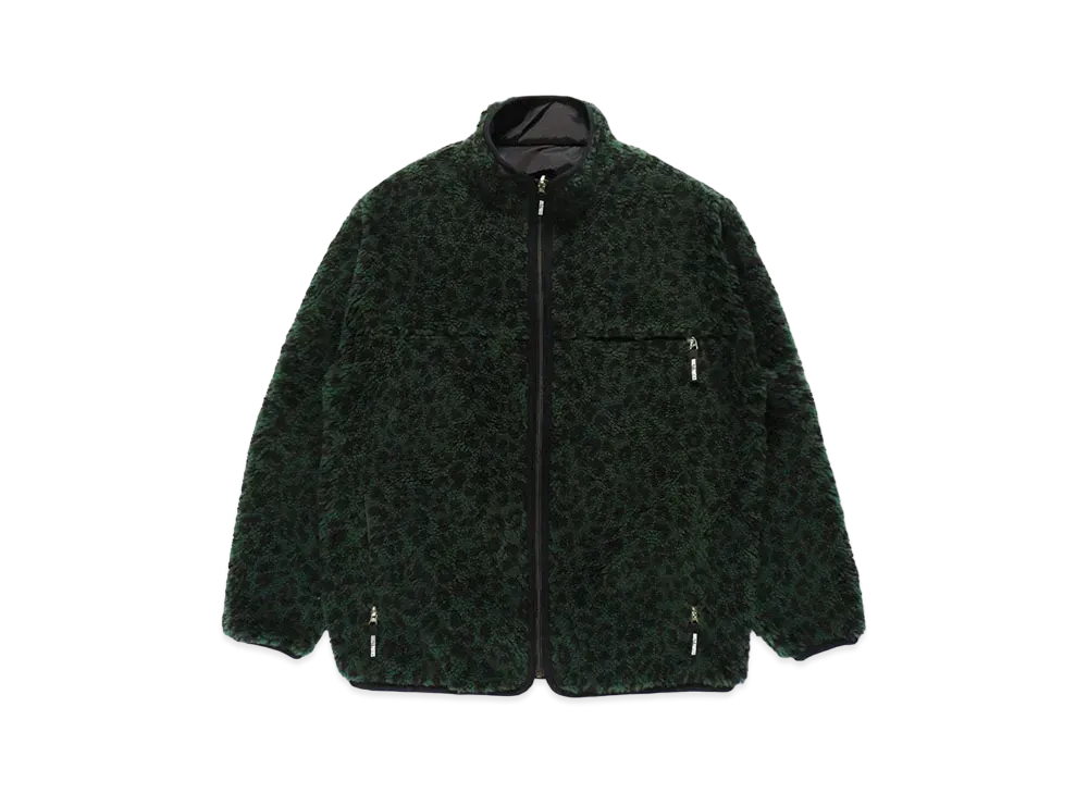 WACKO MARIA Reversible Leopard Boa Flece Jacket "Green"
