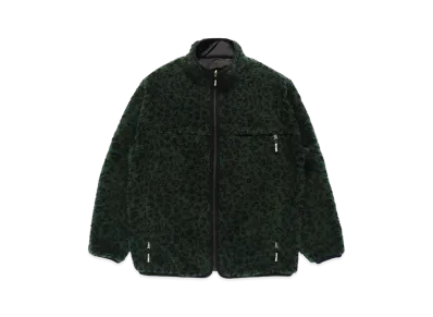 WACKO MARIA Reversible Leopard Boa Flece Jacket "Green"