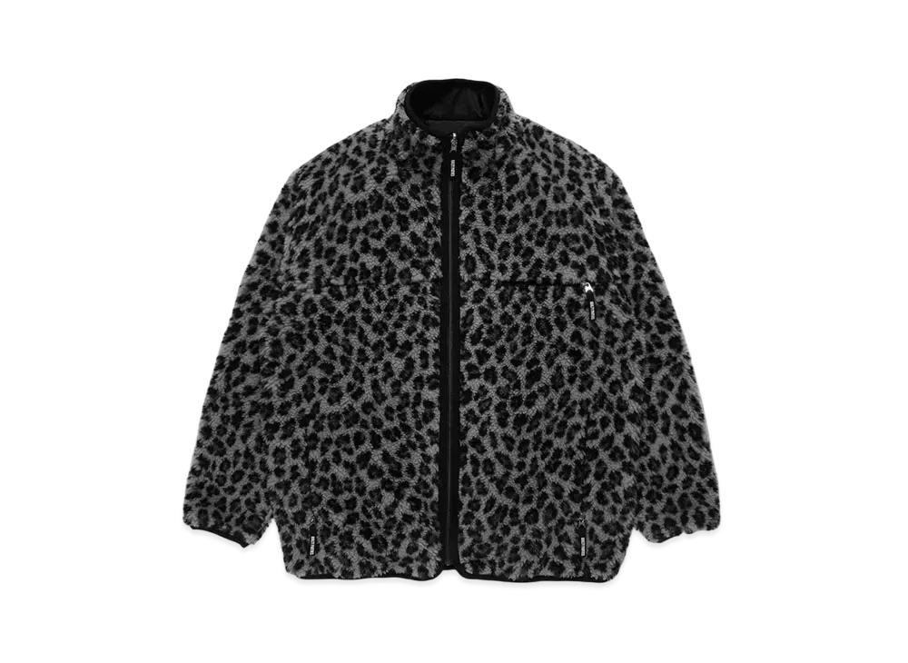 WACKO MARIA Reversible Leopard Boa Flece Jacket "Gray"