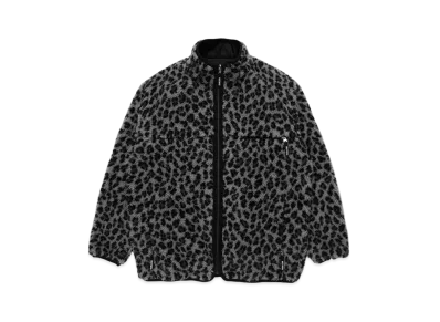 WACKO MARIA Reversible Leopard Boa Flece Jacket "Gray"