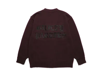 WACKO MARIA Lettered Cardigan "Burgundy"
