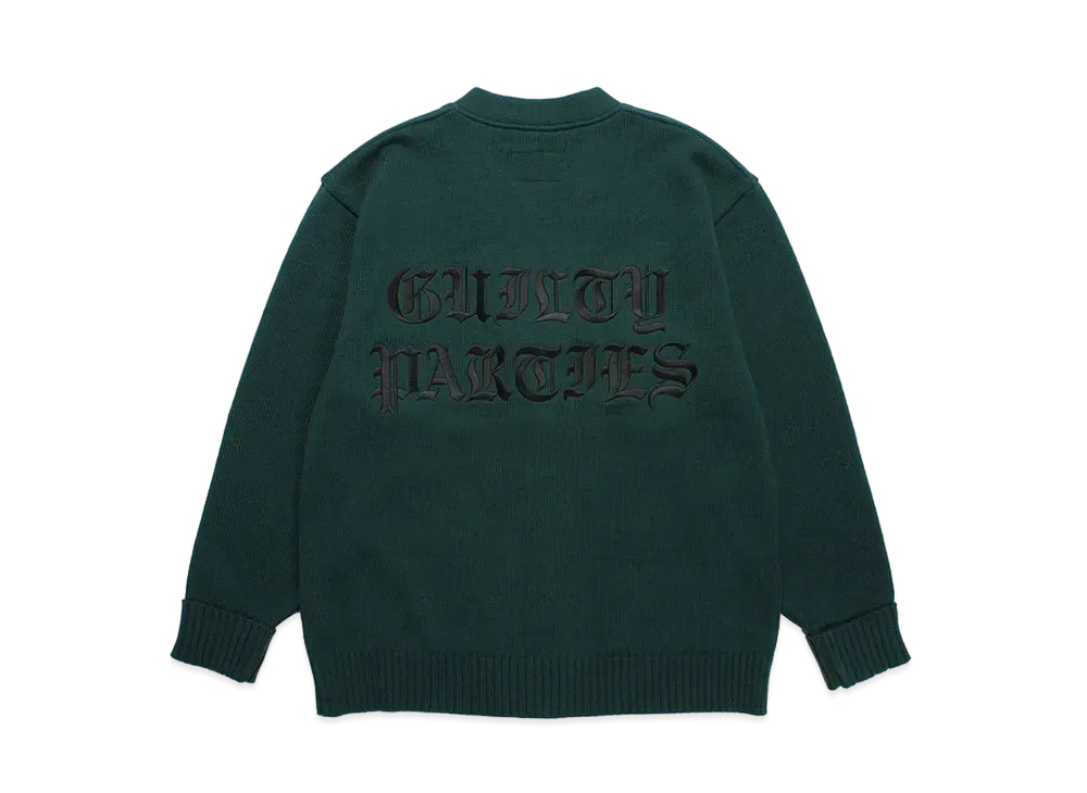 WACKO MARIA Lettered Cardigan "Green"