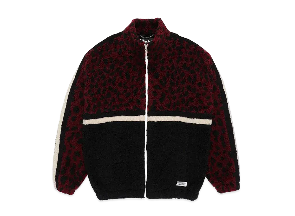 WACKO MARIA Leopard Boa Track Jacket "Burgundy"