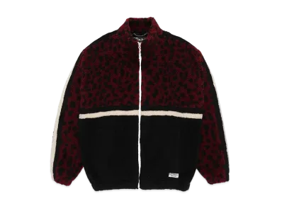 WACKO MARIA Leopard Boa Track Jacket "Burgundy"