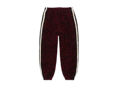 WACKO MARIA Leopard Boa Track Pants "Burgundy"