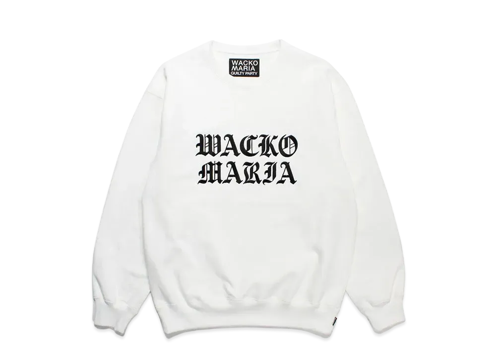 WACKO MARIA Heavy Weight Crew Neck Sweat Shirt "White"