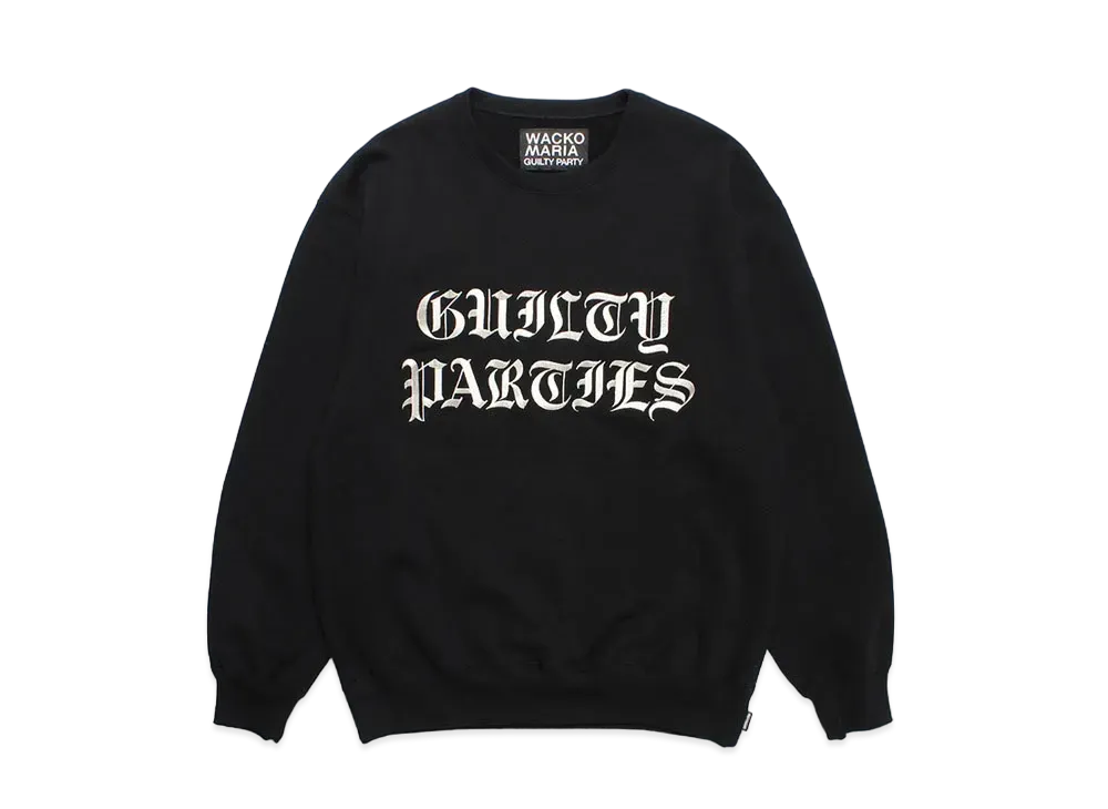 WACKO MARIA Heavy Weight Crew Neck Sweat Shirt "Black"