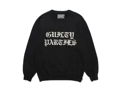 WACKO MARIA Heavy Weight Crew Neck Sweat Shirt "Black"