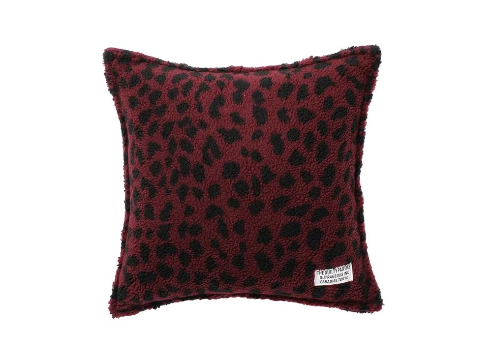 ワコマリア　クッション　バーガンディ 高品質 ワコマリア クッション バーガンディ WACKO MARIA Leopard Boa