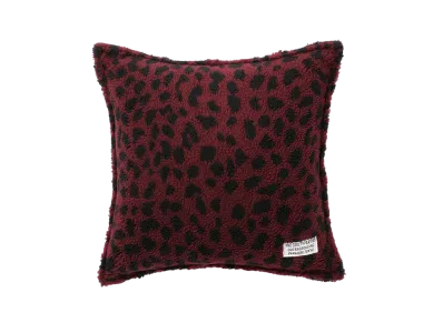 WACKO MARIA Leopard Boa Cushion "Burgundy"