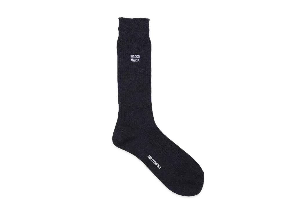 WACKO MARIA Logo Socks "Navy"