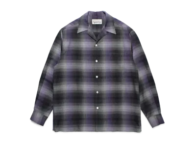 WACKO MARIA Check Open Collar Shirt "Purple"