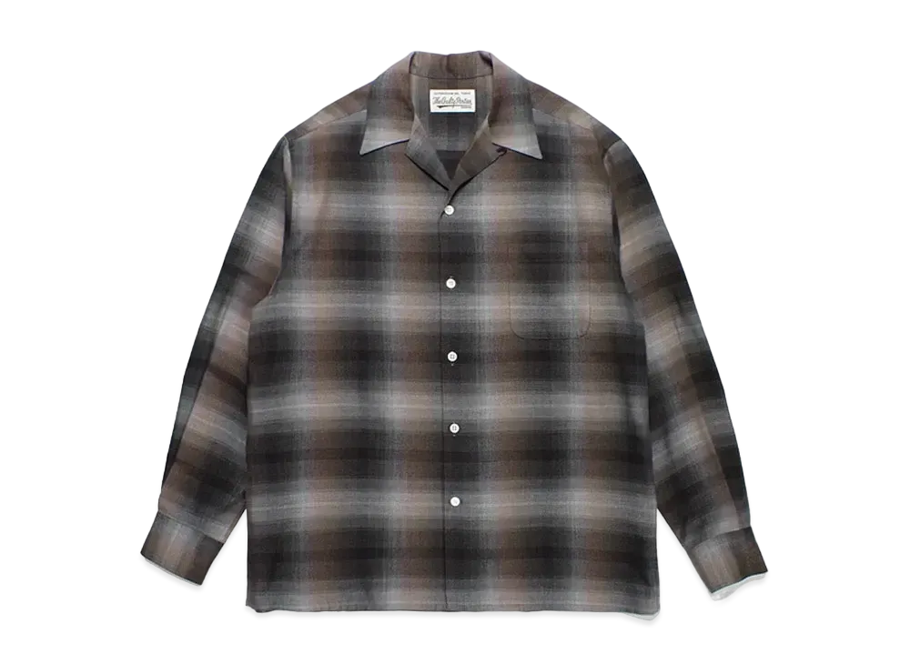 WACKO MARIA Check Open Collar Shirt "Brown"