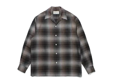 WACKO MARIA Check Open Collar Shirt "Brown"
