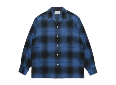 WACKO MARIA Check Open Collar Shirt "Blue"